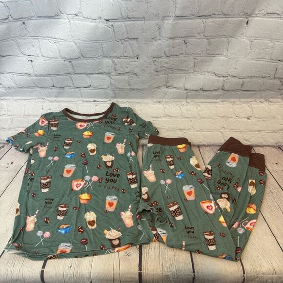 Riley Grace Co Coffee Inspired Bamboo Short Sleeve Pajama Set - Picture 1 of 4